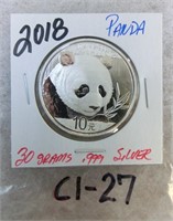 C1-27 2018 Panda 30gr. .999 silver