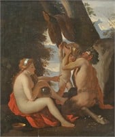 After Nicolas Poussin Oil on Canvas Bacchic Scene