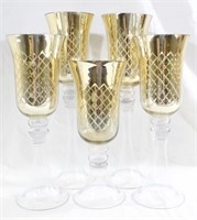 Large Golden Glass Goblets