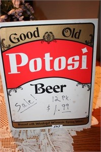 Good Old Potosi Beer Sale Sign - Cardboard - 12 Pa