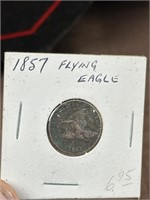 1857 Flying Eagle 1 Cent Penny Coin