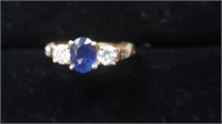 Ladies 14K Sapphire and Diamond Ring--4 Grams