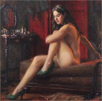 Bryce Liston Woman w/ Green Shoes Painting