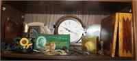 Tramp Art Box, Howard Miller Clock, Badge Coll.