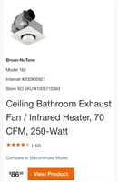 Bathroom Exhaust Fan (Open Box, New)