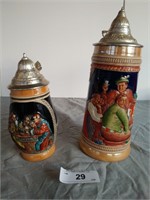 2 West Germany Steins with Original Lids