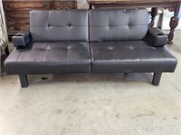 Faux Leather Futon Sleeper Sofa