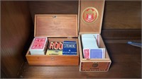 LANE CEDAR CHEST & CIGAR BOX W/ PLAYING CARDS