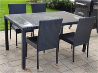 GLASS TOP PATIO TABLE & CHAIRS