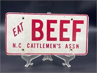 Eat beef NC cattlemen’s association license tag