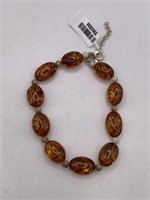 NEW STERLING SILVER & AMBER BRACELET