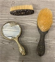 Vintage Brushes and Mirror