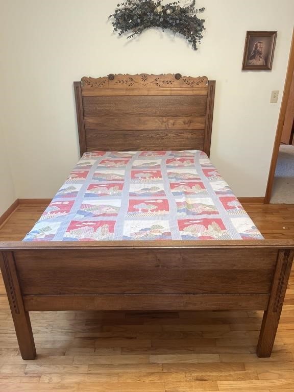 Antique wooden 3/4? bed frame