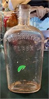 Antique Warranted Flask  Whiskey Bottle PINK