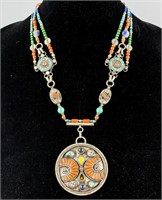 Turquoise & Stone Reversible Necklace