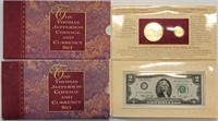 2 Thomas Jefferson Coinage and Currency Sets
