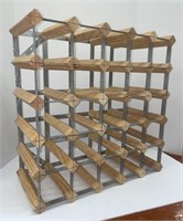 Industrial Modern Wood & Metal Cube Shape Wine