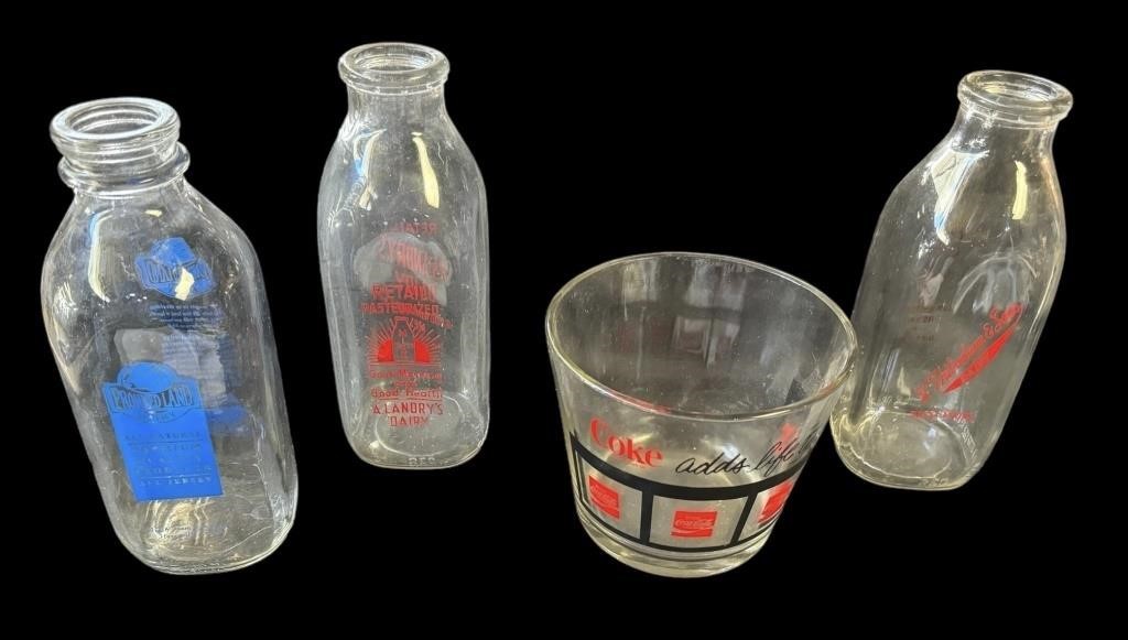 Vintage Milk Jugs & Coca Cola Dish