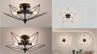 Black Star Versatile Ceiling or Wall Light Fixture