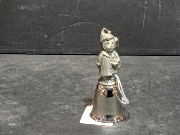 Vintage miniature pewter bear bell