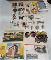 Vintage Costume Jewelry And Post Cards