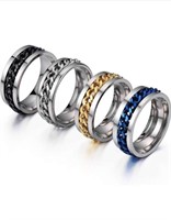 (New) size 9 , Fidget Rings for Anxiety 8pcs