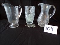 LEAD CRYSTAL PITCHERS & VASE