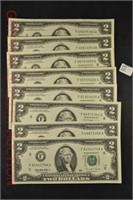 (8) Jefferson $2 Federal Reserve Notes: