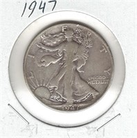 1947 Silver U.S. Walking Liberty Half Dollar