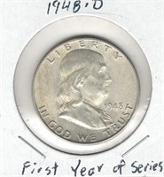 1948-D U.S. Silver Franklin Half Dollar