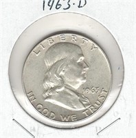 1963-D U.S. Silver Franklin Half Dollar