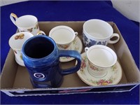 Tray Lot Mugs/ Cups and Saucers