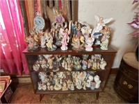 MCM Style Shelf With Large Angel Collection