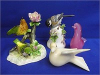 (4) Bird Figurines