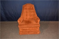 Vintage La-Z-Boy allover upholstered arm chair; as