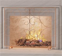 NEW Kingson Gold Wrought Iron Fireplace Screen