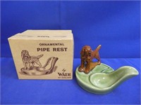 Wade Porcelain Dog Pipe Holder In Box