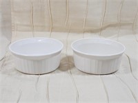 (2) CORNINGWARE FRENCH WHITE 500ML CASSEROLE