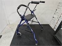 Blue Handicap or Elderly Walker with Seat