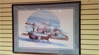 43x32 framed P.Buckley moss print signed and