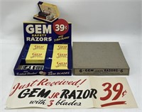 Vintage GEM Safety Razor Store Display with 5