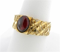 14K YG Flexible Garnet Fashion Band Ring