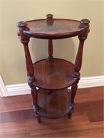 3 tiered wooden side table