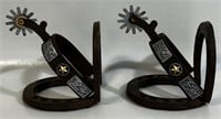 FUNK PAIR OF CAST-IRON HORSE SHOE BOOK ENDS