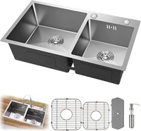 32.3 x 17.7 Double Bowl Sink  Stainless