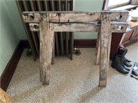 Pair of Quilting Frame Sawhorses & 2 Cane Seat