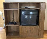 Vintage TV & particle board TV stand