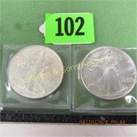 US 1993 AND 2021 BRILLIANT UNCIRCULATED AMERICAN