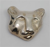Vintage Mexican Sterling Silver Panther Head