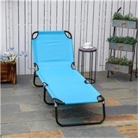 Outsunny Sky Blue Portable Outdoor Fabric Sun Loun